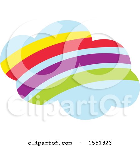 Clipart of a Rainbow Cloud - Royalty Free Vector Illustration by Cherie Reve