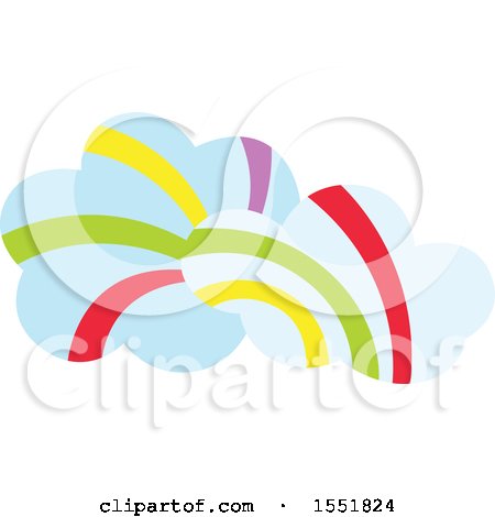 Clipart of Rainbow Clouds - Royalty Free Vector Illustration by Cherie Reve