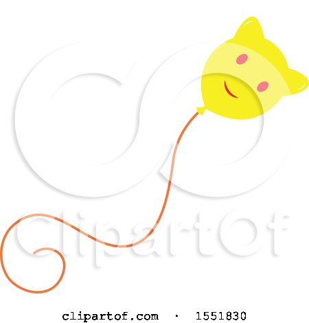 Clipart of a Cat Balloon - Royalty Free Vector Illustration by Cherie Reve