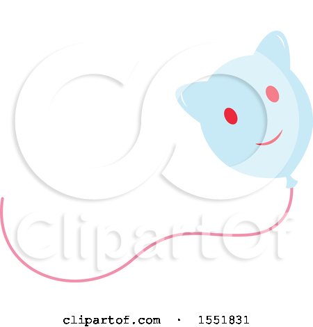 Clipart of a Cat Balloon - Royalty Free Vector Illustration by Cherie Reve