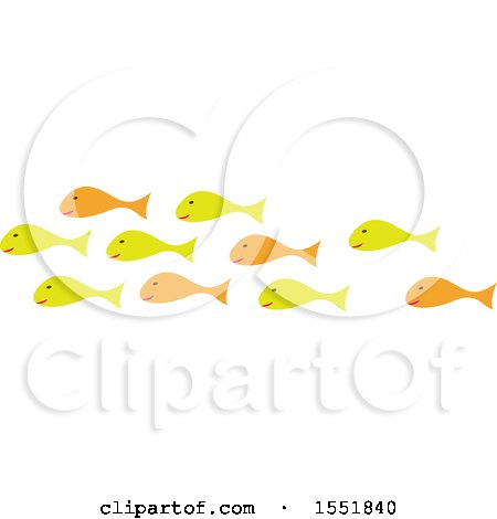 Clipart of a School of Fish - Royalty Free Vector Illustration by Cherie Reve