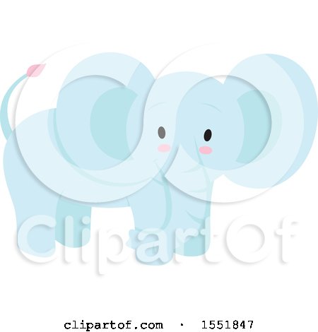 Clipart of a Cute Blue Baby Elephant - Royalty Free Vector Illustration by Cherie Reve