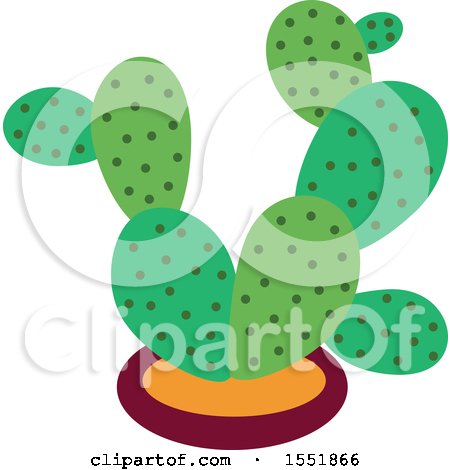 Clipart of a Cactus Plant - Royalty Free Vector Illustration by Cherie Reve