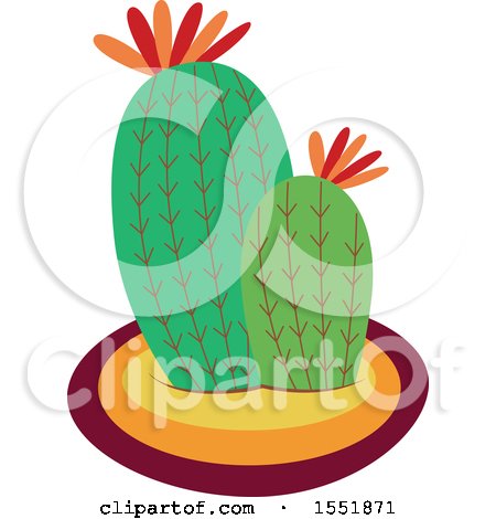 Clipart of a Cactus Plant - Royalty Free Vector Illustration by Cherie Reve