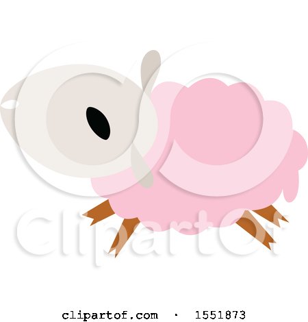 Clipart of a Cute Pink Sheep - Royalty Free Vector Illustration by Cherie Reve