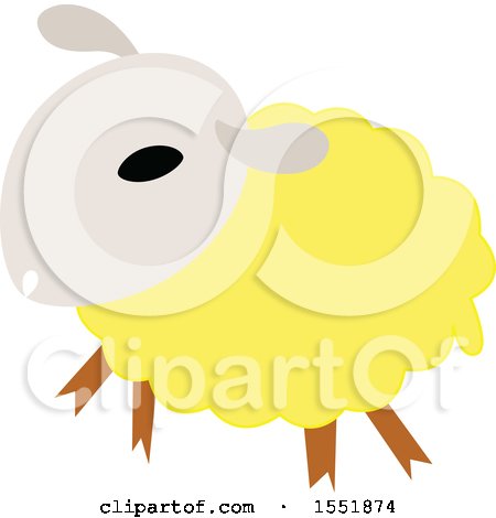 Clipart of a Cute Yellow Sheep - Royalty Free Vector Illustration by Cherie Reve