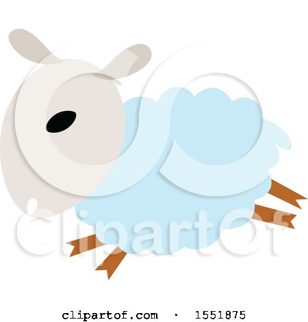 Clipart of a Cute Blue Sheep - Royalty Free Vector Illustration by Cherie Reve