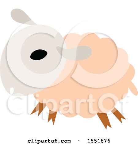Clipart of a Cute Orange Sheep - Royalty Free Vector Illustration by Cherie Reve