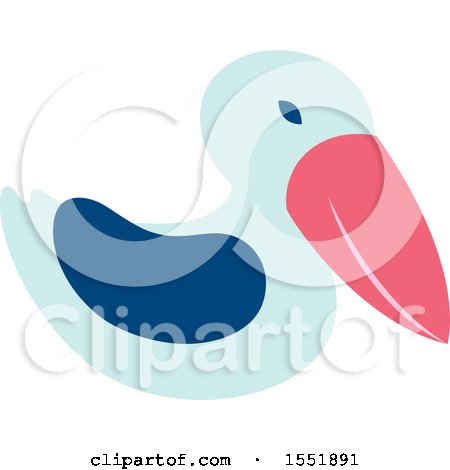 Clipart of a Cute Pelican - Royalty Free Vector Illustration by Cherie Reve