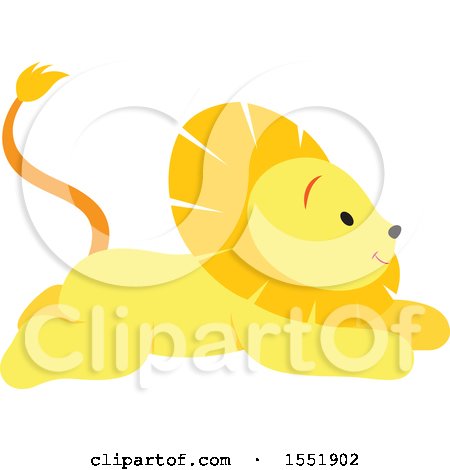 Clipart of a Cute Male Lion - Royalty Free Vector Illustration by Cherie Reve