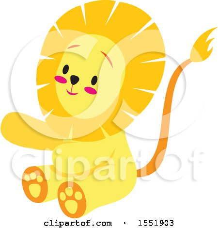 Clipart of a Cute Male Lion - Royalty Free Vector Illustration by Cherie Reve