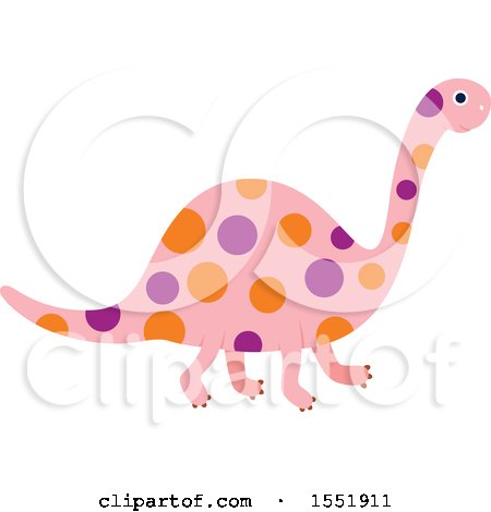 Clipart of a Polka Dot Dinosaur - Royalty Free Vector Illustration by Cherie Reve