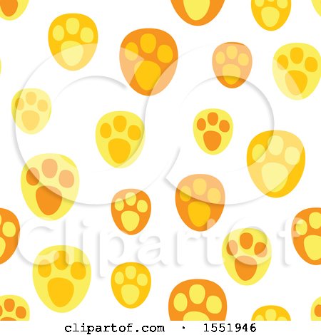 Clipart of a Cute Animal Paw Print Pattern - Royalty Free Vector Illustration by Cherie Reve