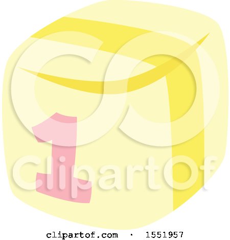 Clipart of a Baby Toy Block - Royalty Free Vector Illustration by Cherie Reve