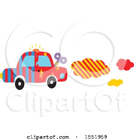 Clipart of a Toy Race Car - Royalty Free Vector Illustration by Cherie Reve