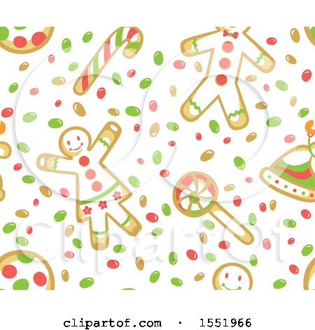Clipart of a Gingerbread Cookie Pattern - Royalty Free Vector Illustration by Cherie Reve