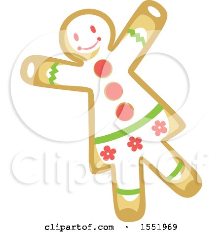 Clipart of a Gingerbread Woman - Royalty Free Vector Illustration by Cherie Reve