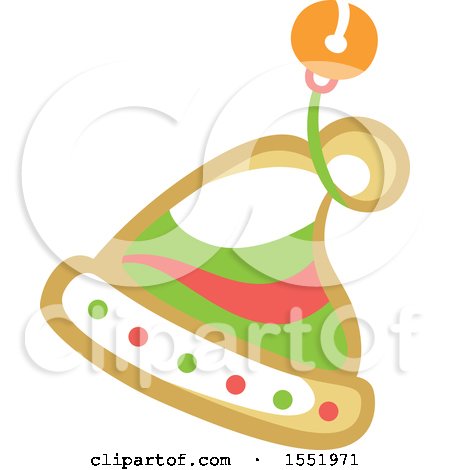 Clipart of a Gingerbread Christmas Elf Hat Cookie - Royalty Free Vector Illustration by Cherie Reve