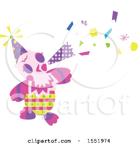 Clipart of a Birthday Party Owl - Royalty Free Vector Illustration by Cherie Reve