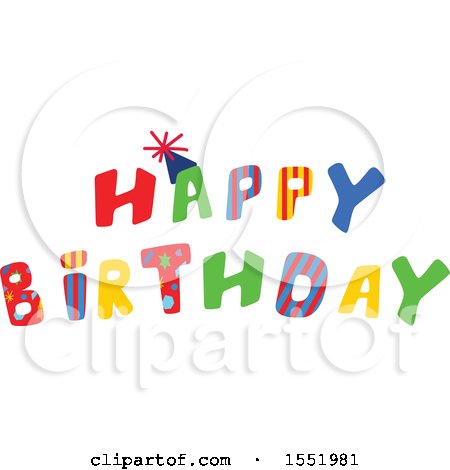 Clipart of a Happy Birthday Design - Royalty Free Vector Illustration by Cherie Reve