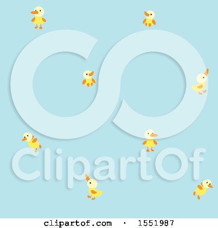 Clipart of a Cute Blue Baby Bird Pattern - Royalty Free Vector Illustration by Cherie Reve