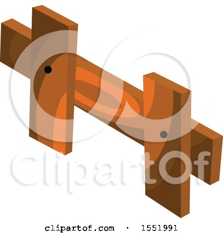 Clipart of a Wood Fence - Royalty Free Vector Illustration by Cherie Reve