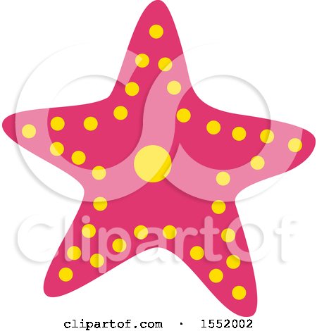 Clipart of a Pink Starfish - Royalty Free Vector Illustration by Cherie Reve