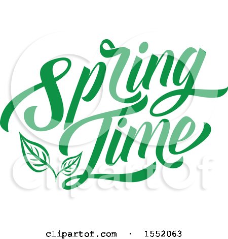 Clipart of a Green Spring Time Text Design - Royalty Free Vector Illustration by Vector Tradition SM