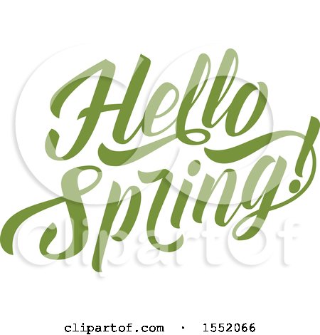 Clipart of a Green Hello Spring Time Text Design - Royalty Free Vector Illustration by Vector Tradition SM