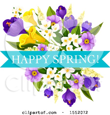 Clipart of a Spring Flower Design with Text - Royalty Free Vector Illustration by Vector Tradition SM