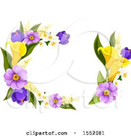 Clipart of a Spring Flower Frame Design Element - Royalty Free Vector Illustration by Vector Tradition SM