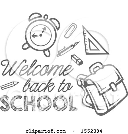 Clipart of a Welcome Back to School Design - Royalty Free Vector Illustration by Vector Tradition SM