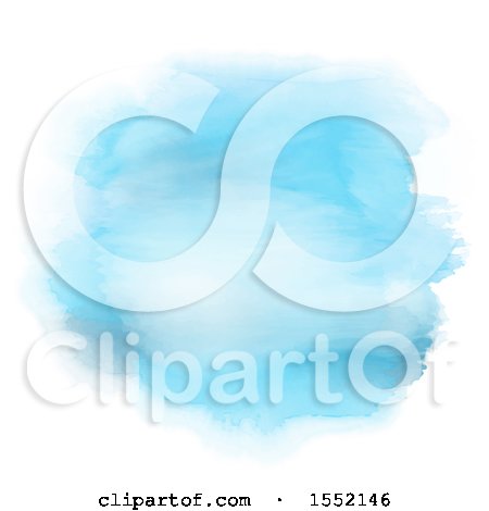 Clipart of a Blue Watercolor Background on White - Royalty Free Vector Illustration by KJ Pargeter