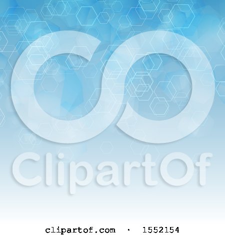Clipart of a Gradient Blue Geometric Hexagon Background - Royalty Free Vector Illustration by KJ Pargeter