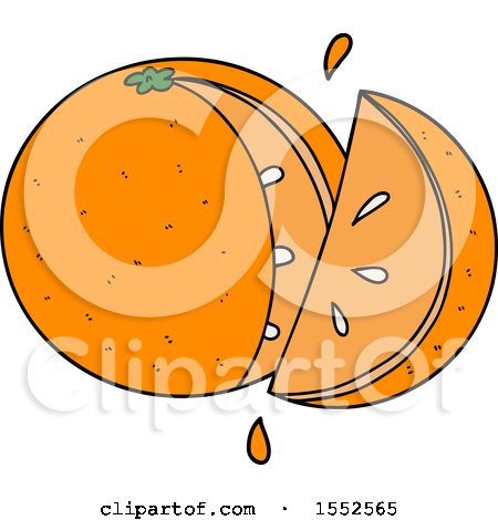 Cartoon Orange Slice by lineartestpilot
