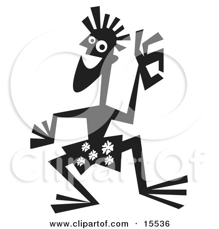 Silhouetted Surfer Dude Wearing Floral Shorts And Waving On The Beach Clipart Illustration by Andy Nortnik