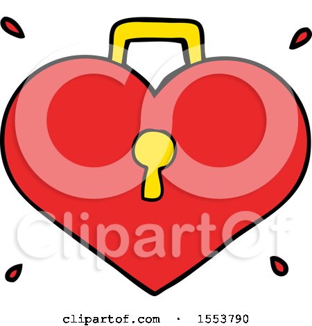 Cartoon Love Heart with Lock by lineartestpilot