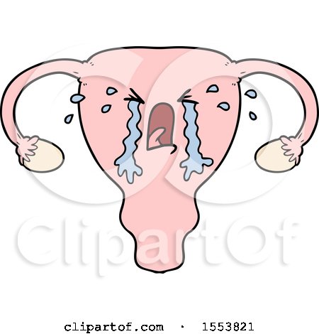 Cartoon Uterus Crying by lineartestpilot