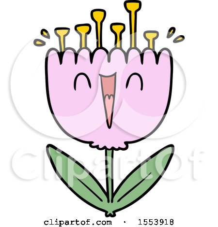 Cartoon Happy Flower by lineartestpilot