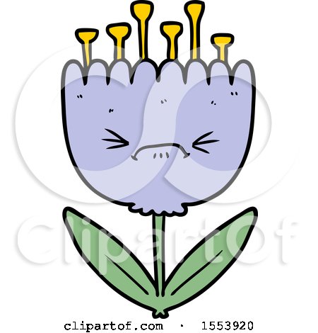 Cartoon Angry Flower by lineartestpilot