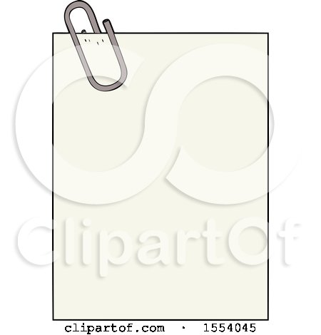 Cartoon Paper with Paperclip by lineartestpilot