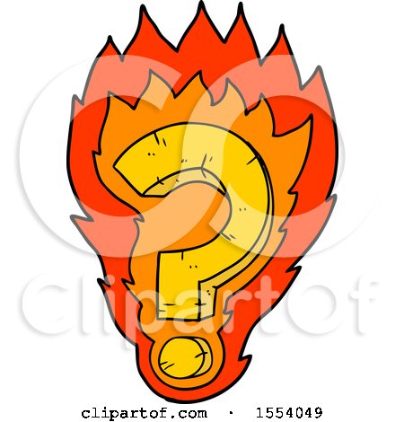 Cartoon Flaming Question Mark by lineartestpilot