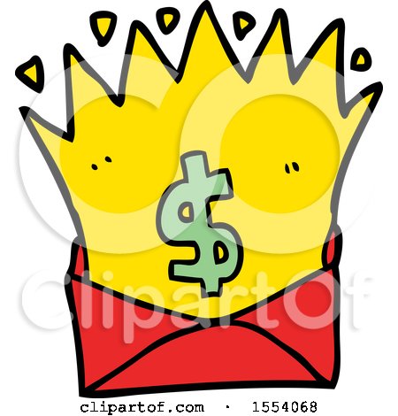 Cartoon Envelope with Money Sign by lineartestpilot