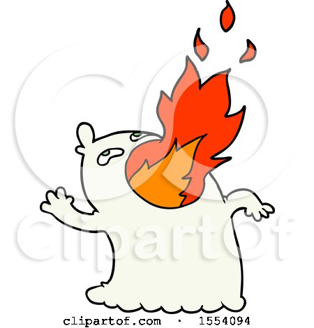 Cartoon Fire Breathing Ghost by lineartestpilot