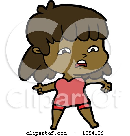 Cartoon Worried Woman by lineartestpilot