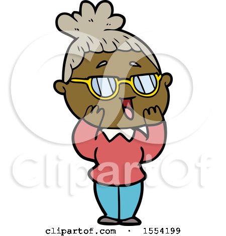 Cartoon Happy Woman Wearing Spectacles by lineartestpilot