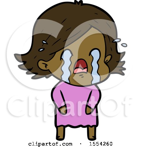 Cartoon Woman Crying by lineartestpilot