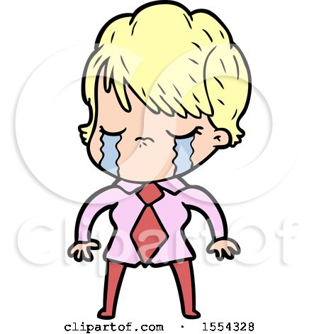 Cartoon Woman Crying by lineartestpilot