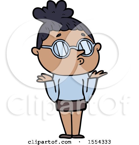 Cartoon Woman Wearing Glasses by lineartestpilot