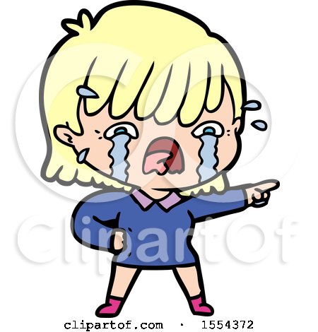 Cartoon Girl Crying by lineartestpilot